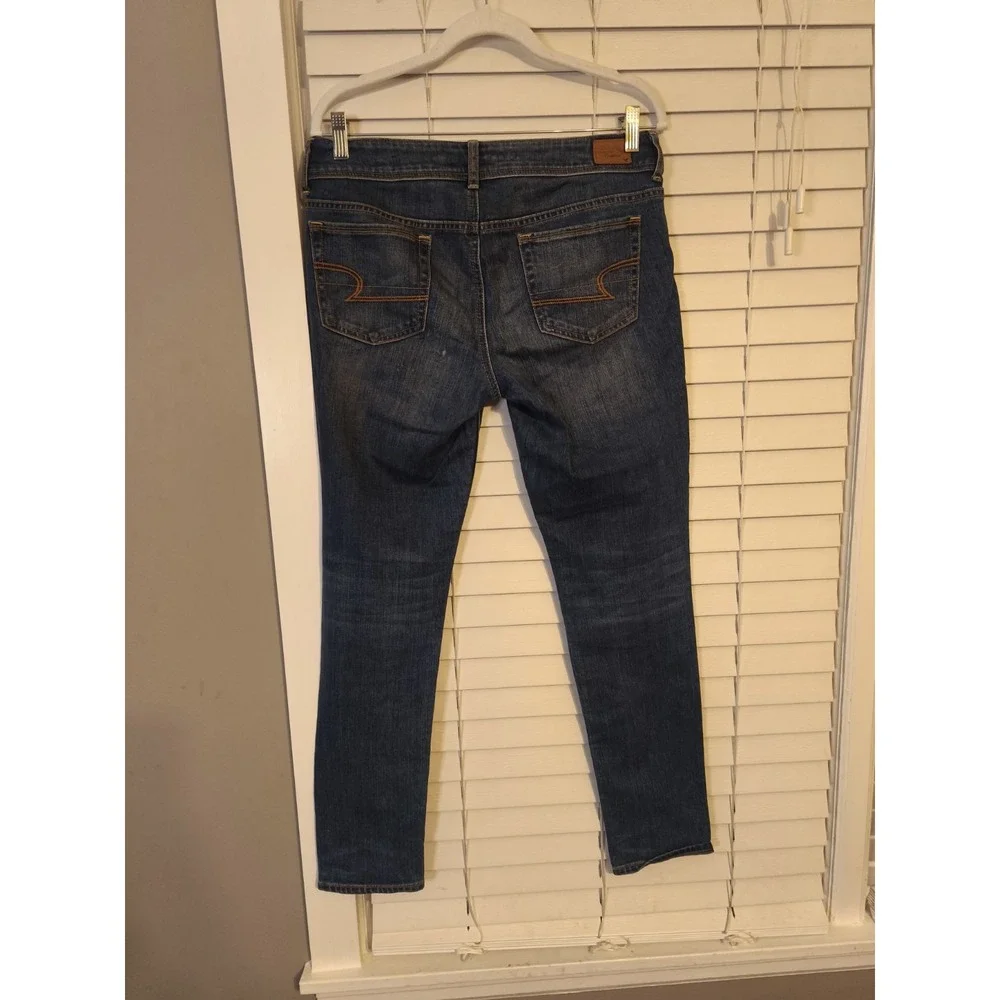 American Eagle Women‎ Skinny Jeans Sz 8 Blue Dark Wash Next Level Stretch